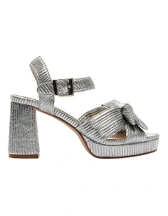 Sherbet Sandals in Silver Pleat