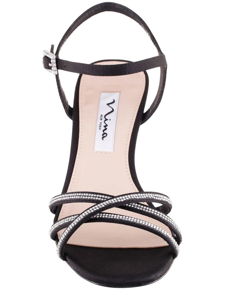 Bobby Sandals in Black Satin image 3