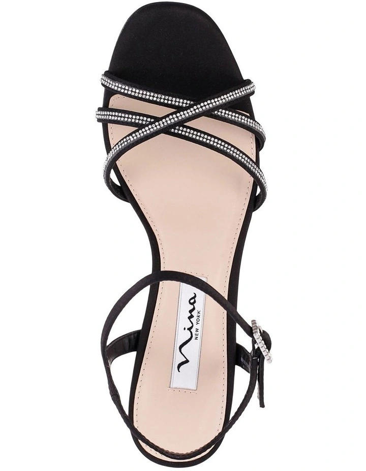 Bobby Sandals in Black Satin image 4