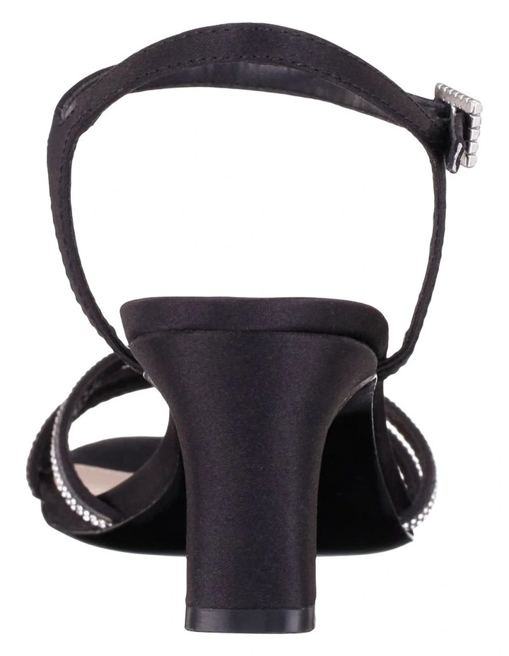 Bobby Sandals in Black Satin image 5