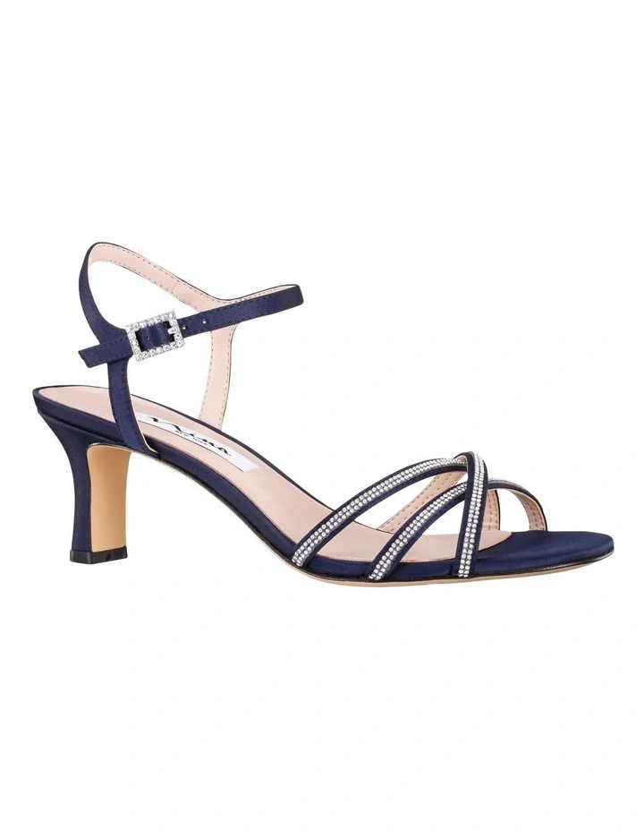 Bobby Sandals in New Navy Luster Satin image 2