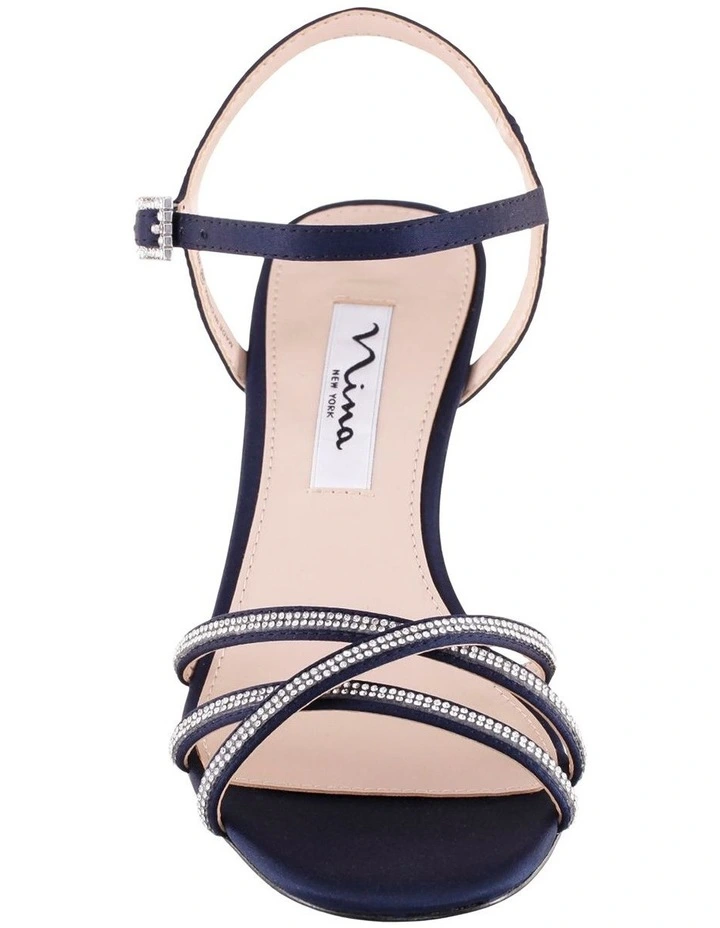 Bobby Sandals in New Navy Luster Satin image 3