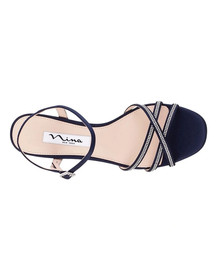 Bobby Sandals in New Navy Luster Satin image 4