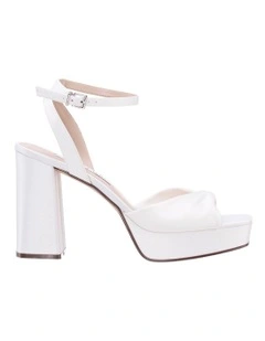 Stacie Sandals in Ivory Satin