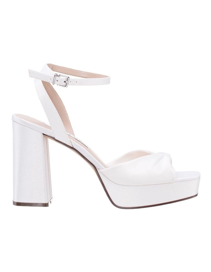 Stacie Sandals in Ivory Satin image 1