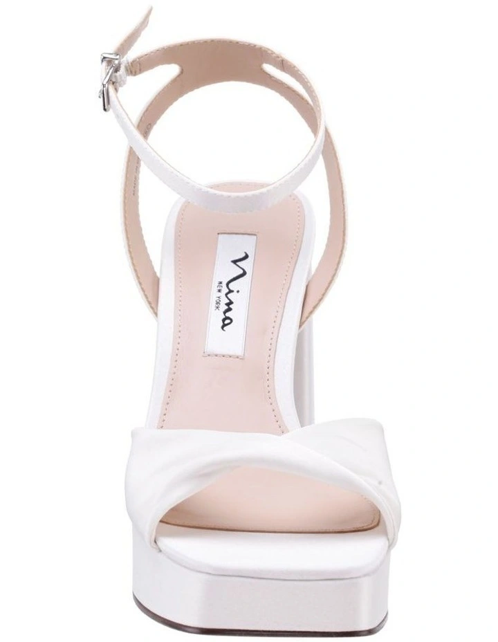 Stacie Sandals in Ivory Satin image 4