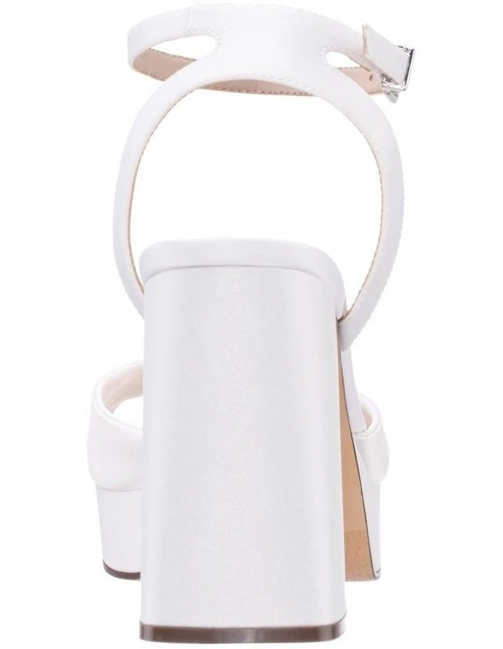 Stacie Sandals in Ivory Satin image 5