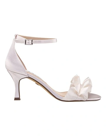 Lisa Sandals in Ivory Crystal Satin