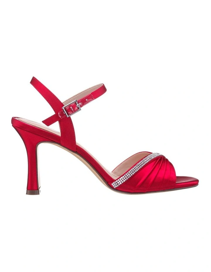 Agnes Sandals in Red Rogue Crystal Satin image 1