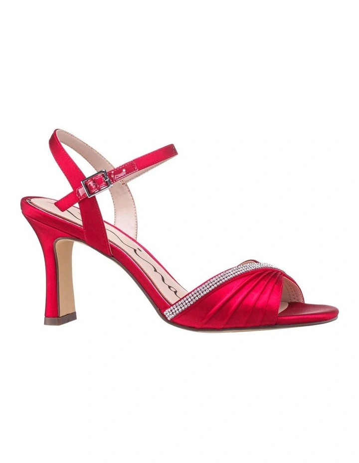 Agnes Sandals in Red Rogue Crystal Satin image 2