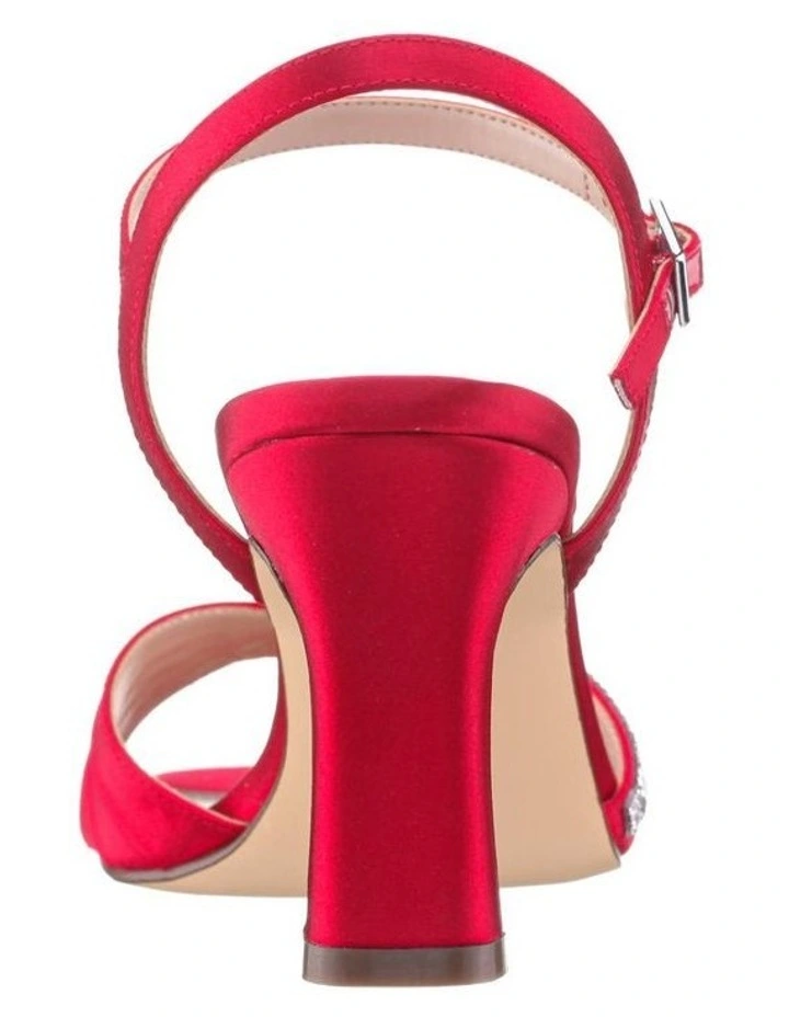 Agnes Sandals in Red Rogue Crystal Satin image 5