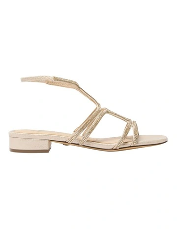 Sharyn Sandals in Platino Shimmer Suedette