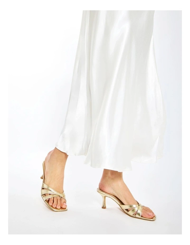 Bea Heeled Sandals in Gold Metallic image 2