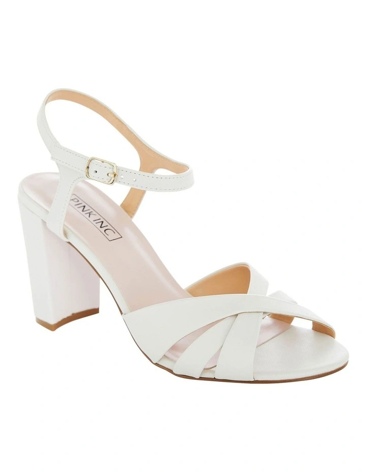 Audrey Sandals in White Leather image 2