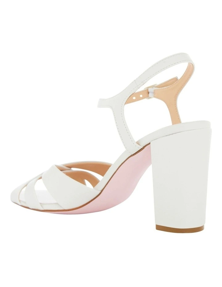 Audrey Sandals in White Leather image 3