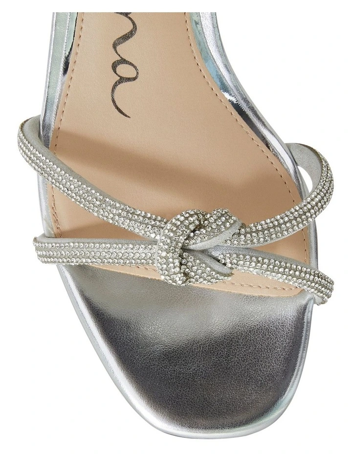 Valeria Sandals in Silver Luna Foil image 4