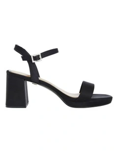 Berg Sandals in Black Luster Satin