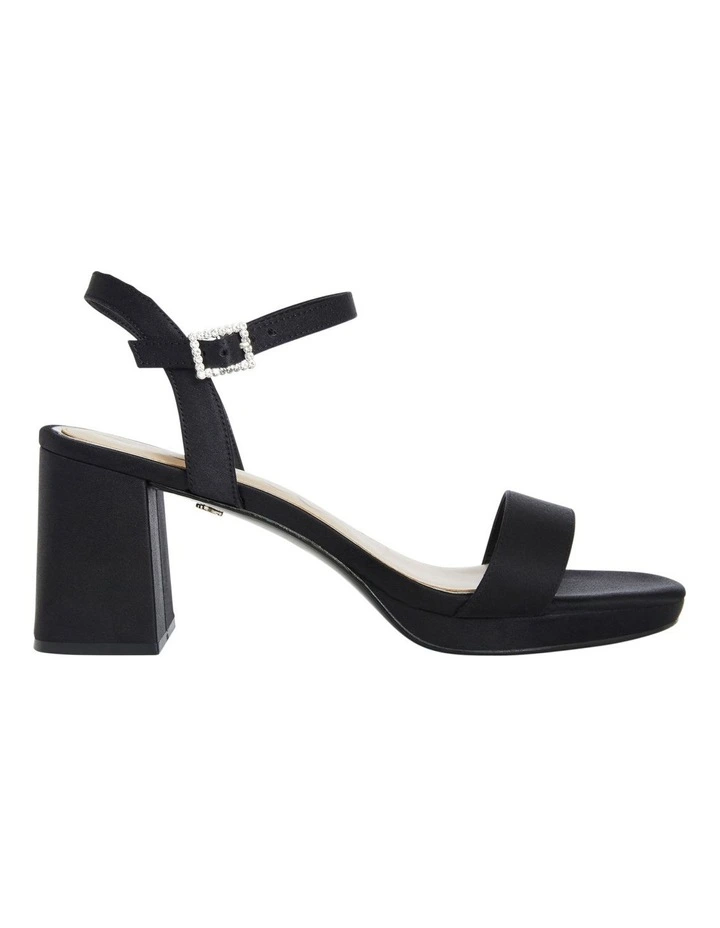 Berg Sandals in Black Luster Satin image 1