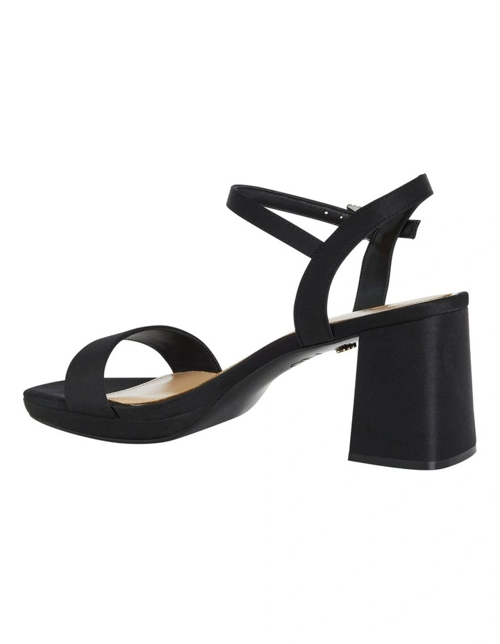 Berg Sandals in Black Luster Satin image 3