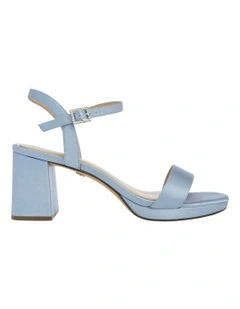 Berg Sandals in Icy Blue Satin