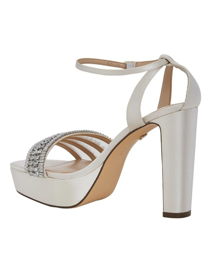 Agitha Sandals in Ivory Crystal Satin image 3