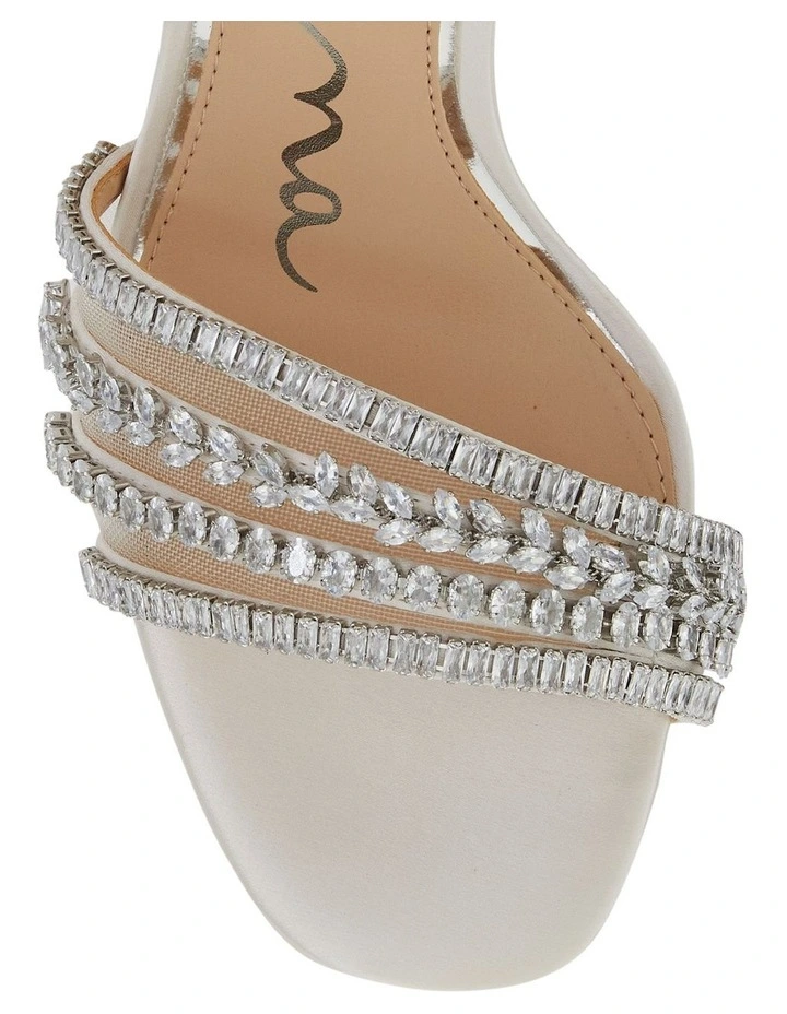 Agitha Sandals in Ivory Crystal Satin image 4