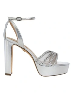 Agitha Sandals in Silver Metal Glaze