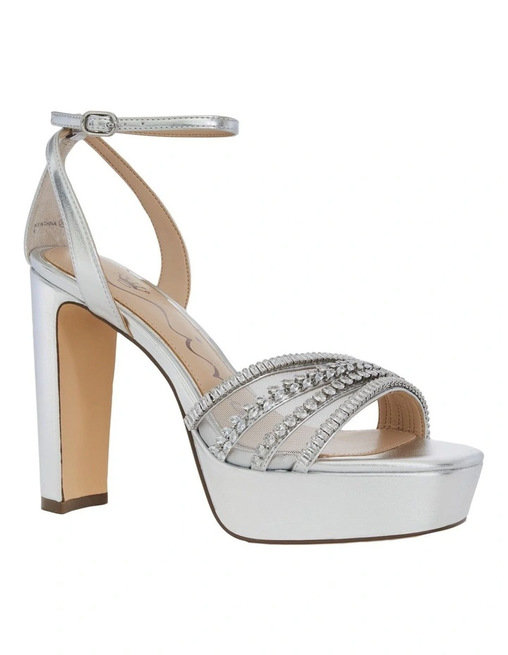 Agitha Sandals in Silver Metal Glaze image 2