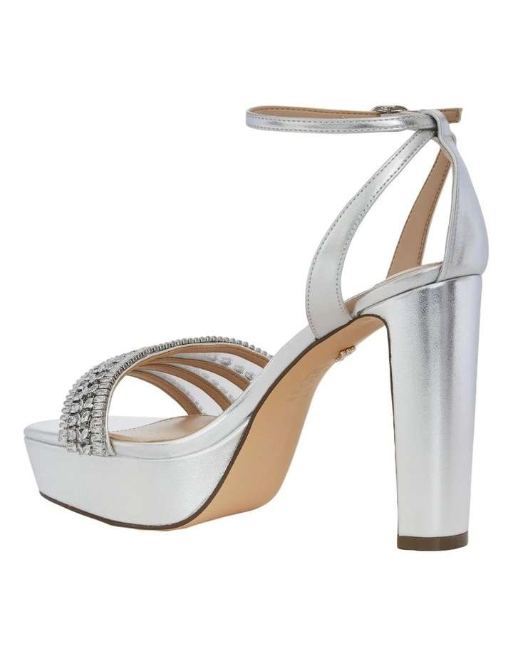 Agitha Sandals in Silver Metal Glaze image 3