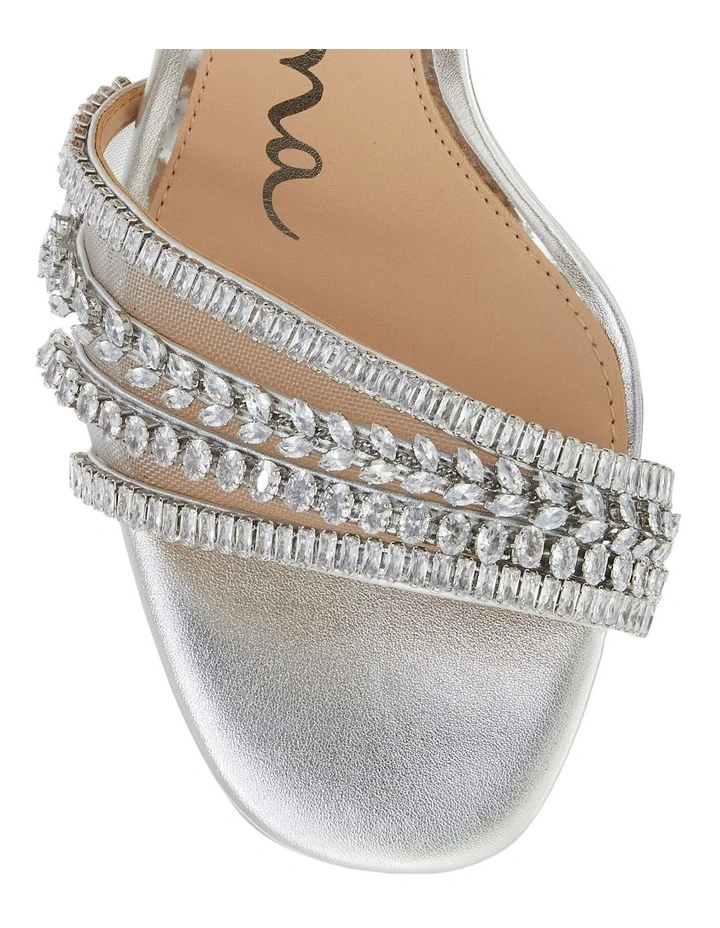 Agitha Sandals in Silver Metal Glaze image 4