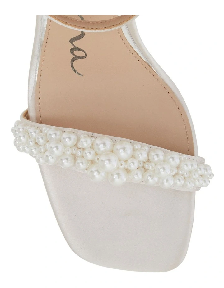 Evette Sandals in Ivory Crystal Satin image 4