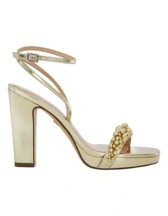 Evette Sandals in Platino Met Foil