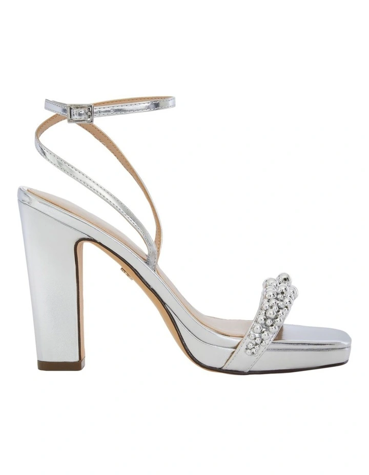 Evette Sandals in Silver Met Foil image 1