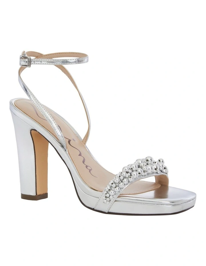 Evette Sandals in Silver Met Foil image 2