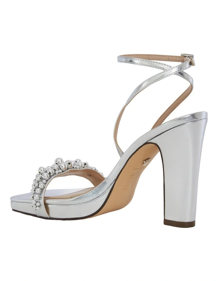 Evette Sandals in Silver Met Foil image 3