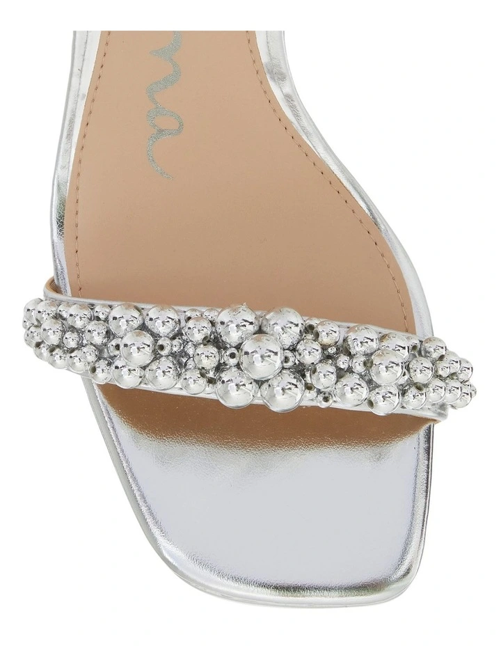 Evette Sandals in Silver Met Foil image 4