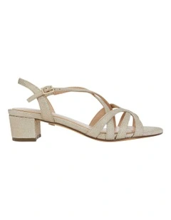 Gemma sandals in Dark Platino Met Linen
