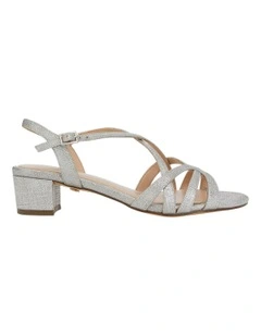 Gemma sandals in Dark Silver Met Linen