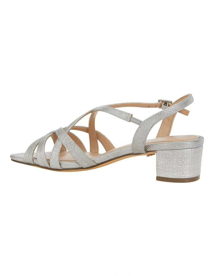 Gemma sandals in Dark Silver Met Linen image 3