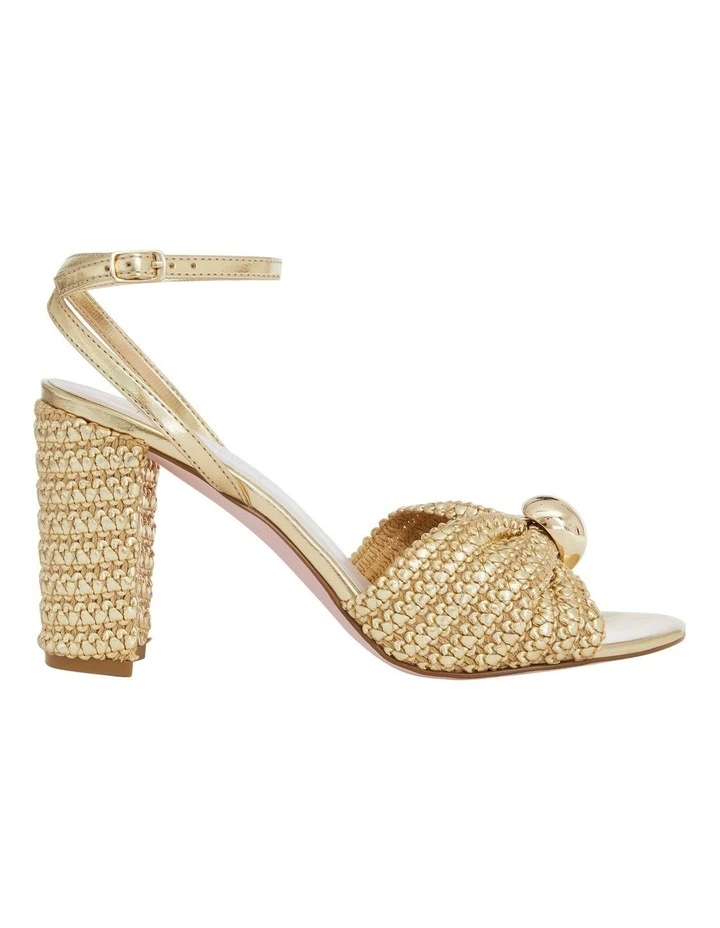 Heiress Sandals in Gold Fabric image 1