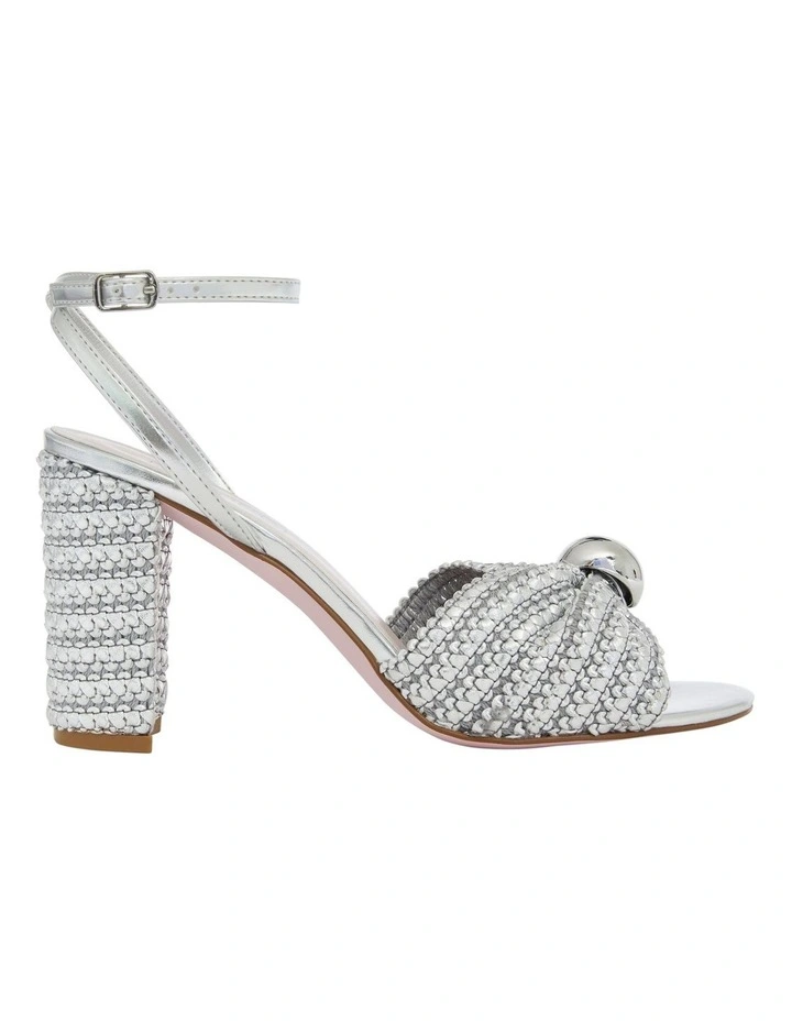 Heiress Sandals in Silver Fabric image 1