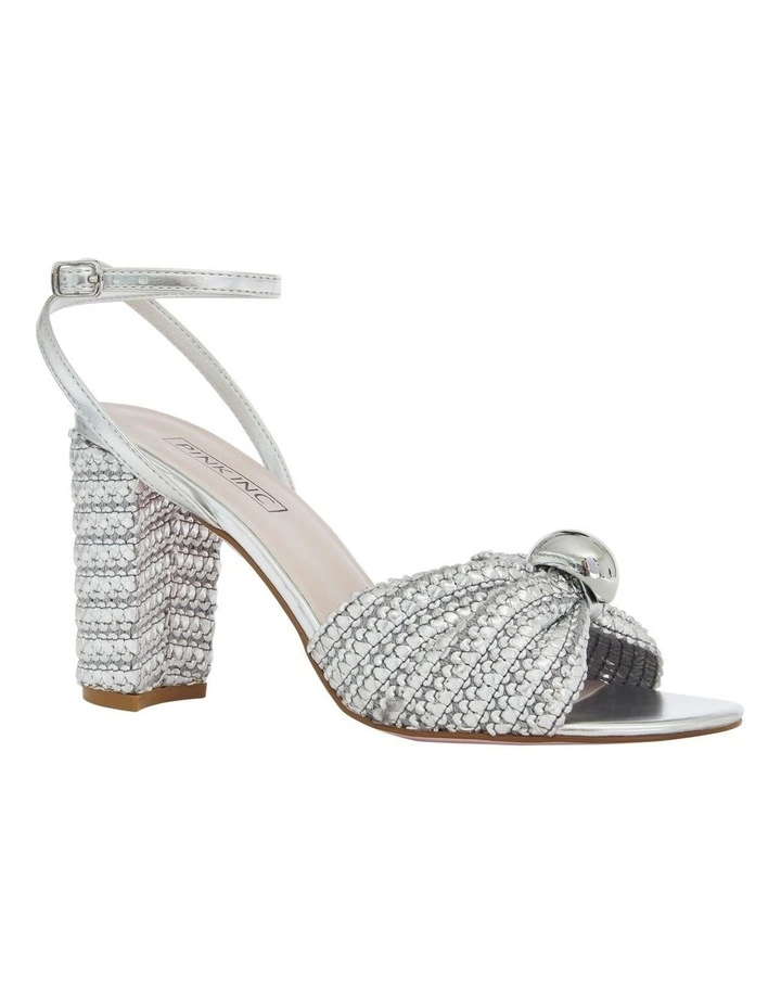 Heiress Sandals in Silver Fabric image 2