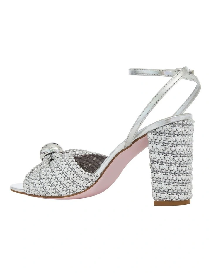 Heiress Sandals in Silver Fabric image 3