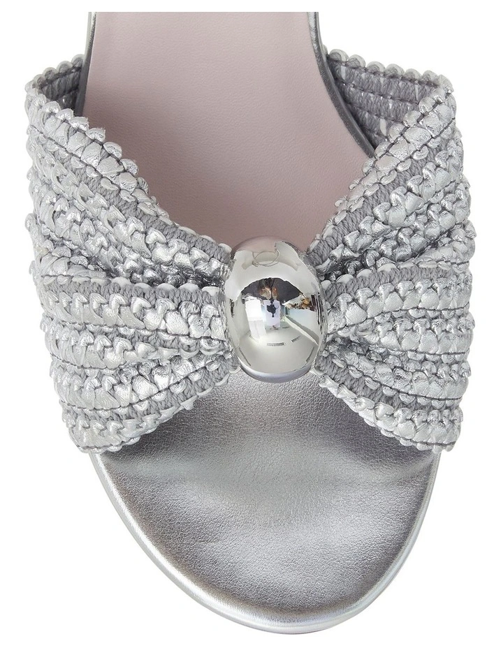 Heiress Sandals in Silver Fabric image 4
