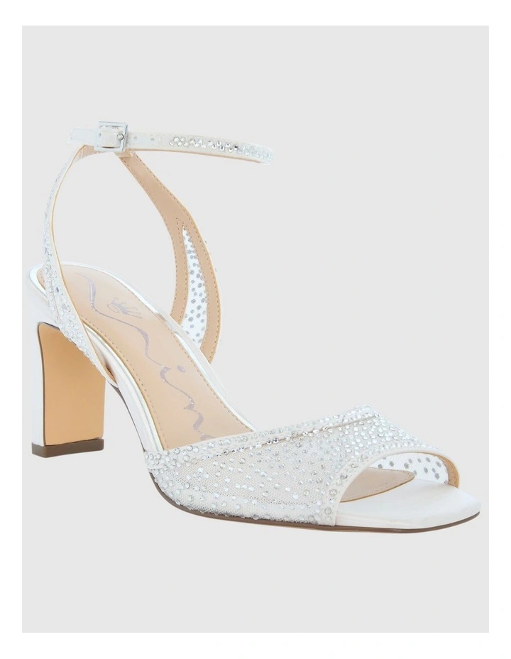 Agnus Sandals in Ivory Crystal Mesh image 2
