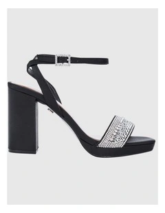 Sofina Sandals in Black Luster Satin