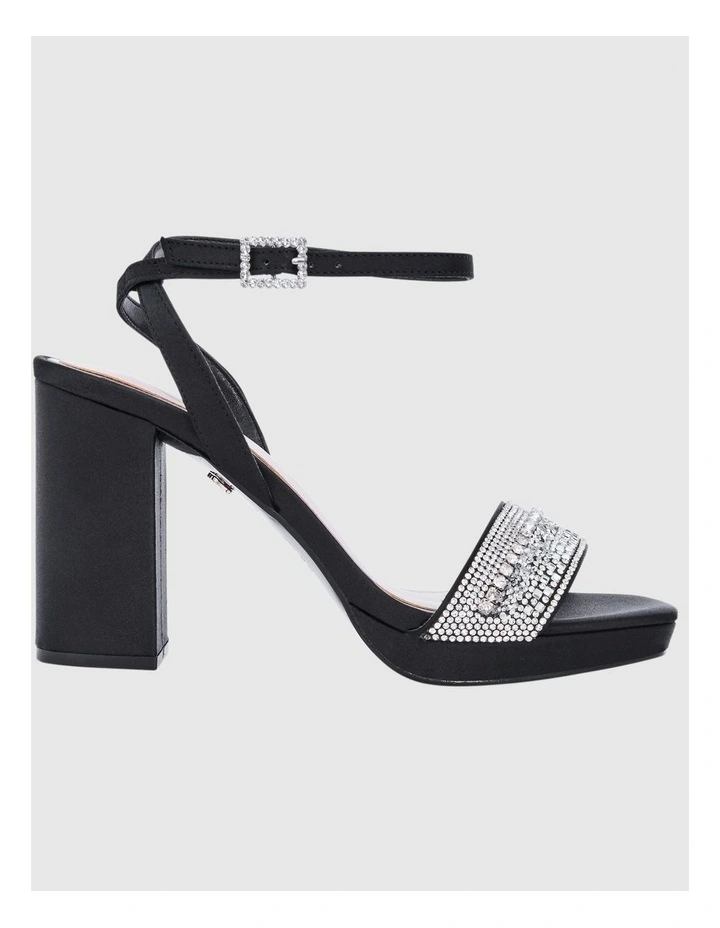 Sofina Sandals in Black Luster Satin image 1