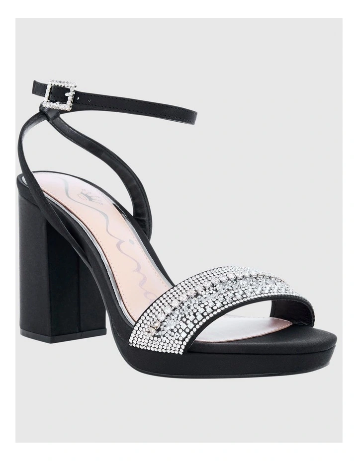 Sofina Sandals in Black Luster Satin image 2