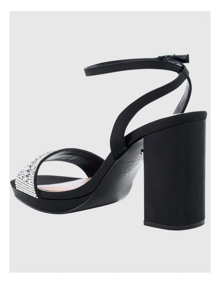 Sofina Sandals in Black Luster Satin image 3