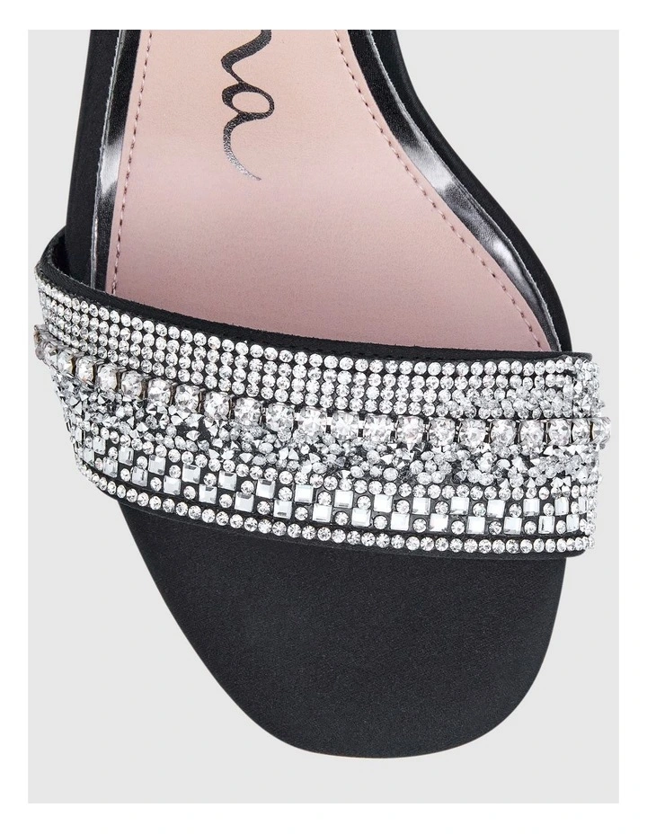 Sofina Sandals in Black Luster Satin image 4